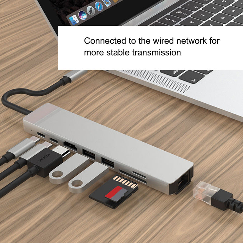 XCF-RJ45-285 8-in-1 USB-C Hub Adapter Portable Mini Type-C Docking Station 10/100Mbps RJ45 Type-C Hub to USB-C USB HD XCF-RJ45-285 8-in-1 USB-C Hub Adapter Portable Mini Type-C Docking Station 10/100Mbps RJ45 Type-C Hub to USB-C USB HD